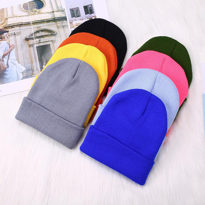 Winter Hats for Unisex Beanies Knitted Solid Cute Hat
