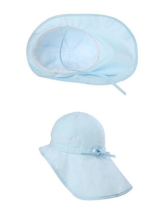 Light Blue Ruffled Thin Outdoor Sunscreen Children's Shawl Hat