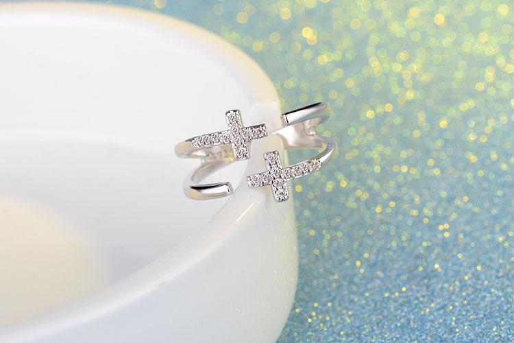 New Fashion Double Cross Open Ring