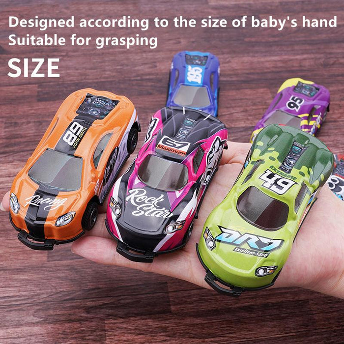 Flip stunt car alloy pull back four-wheel drive racing car