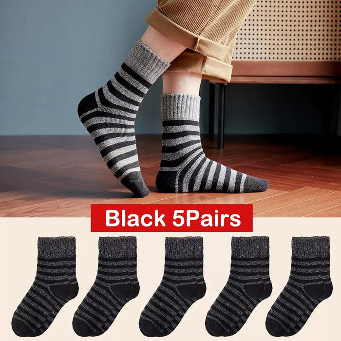 5 pairs Winter Thick Socks Men Super Thicker Solid Sock