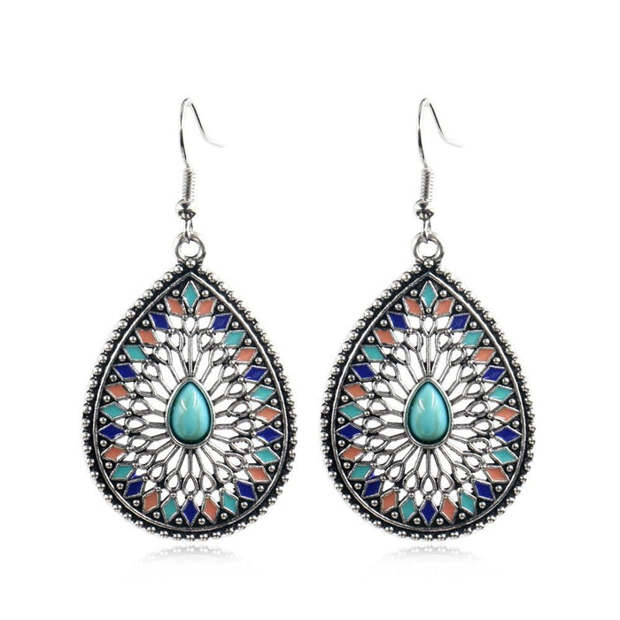 Vintage Ethnic Tassel Alloy Drip Earrings
