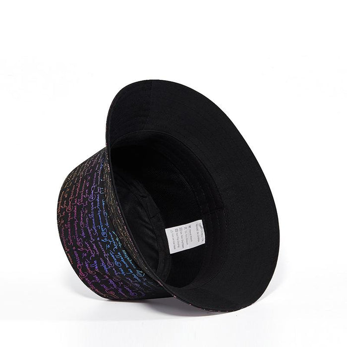 New Street Fashion Trend Gold colour Letter Bucket Hat