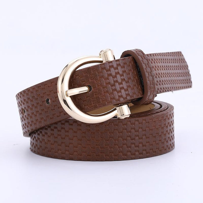 Pu Decorative Jeans Belt Women's Fashion Straw Mat Belt