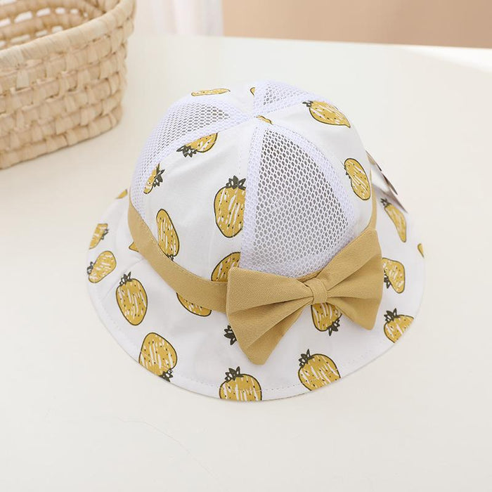 Summer Cute Fruit Bow Children's Hollow Net Hat Bucket Hat