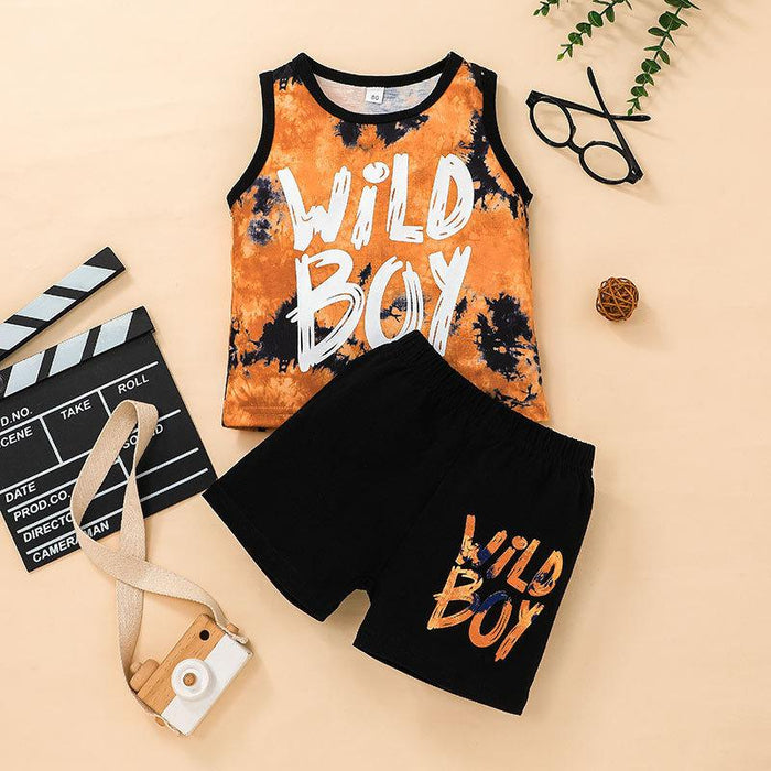 Summer Boys' Vest and Shorts Two Piece Set