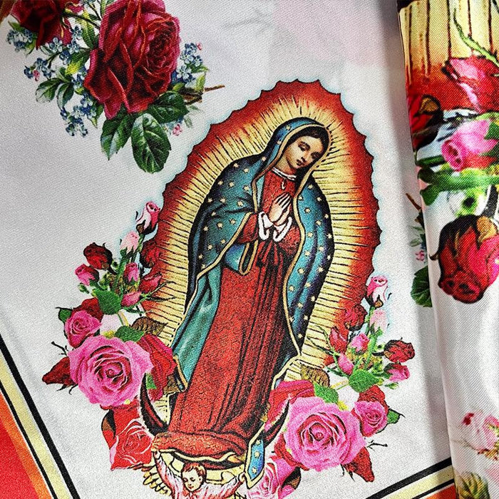 Virgin Mary Printed Square Scarf Flower Holy 52cm Scarf Personalized Scarf