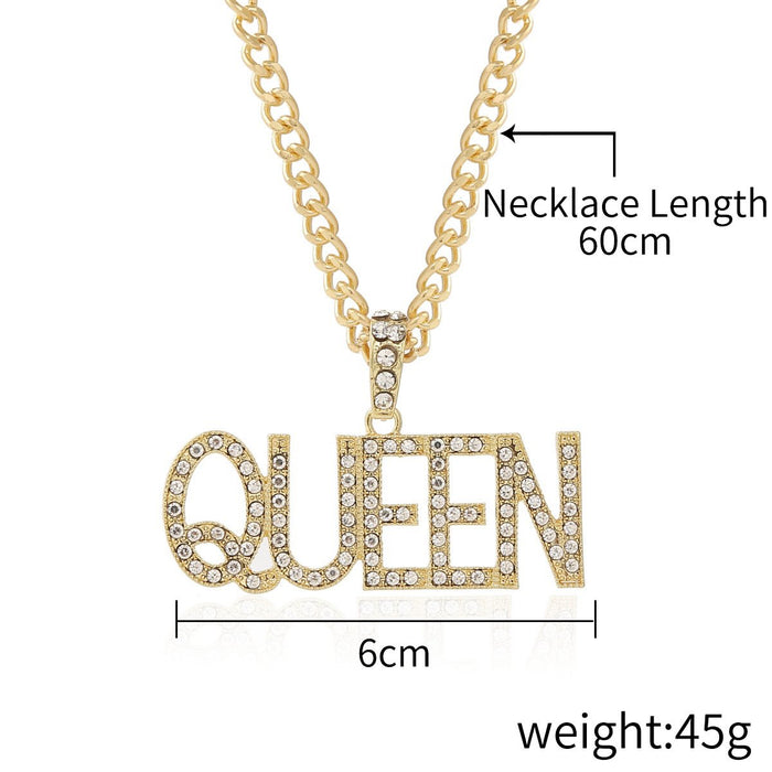 Punk Hip-hop Letter Full Diamond Necklace