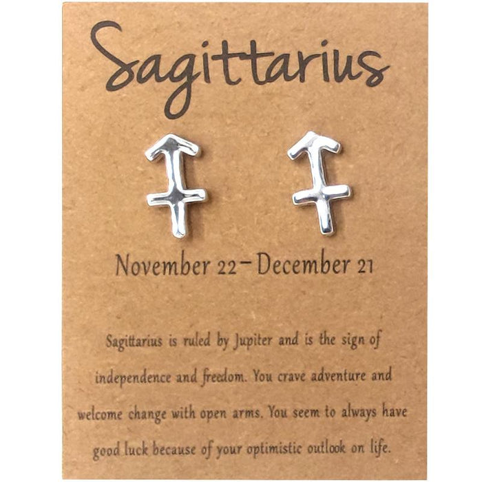 Twelve Constellations Brown Constellation Card Earrings