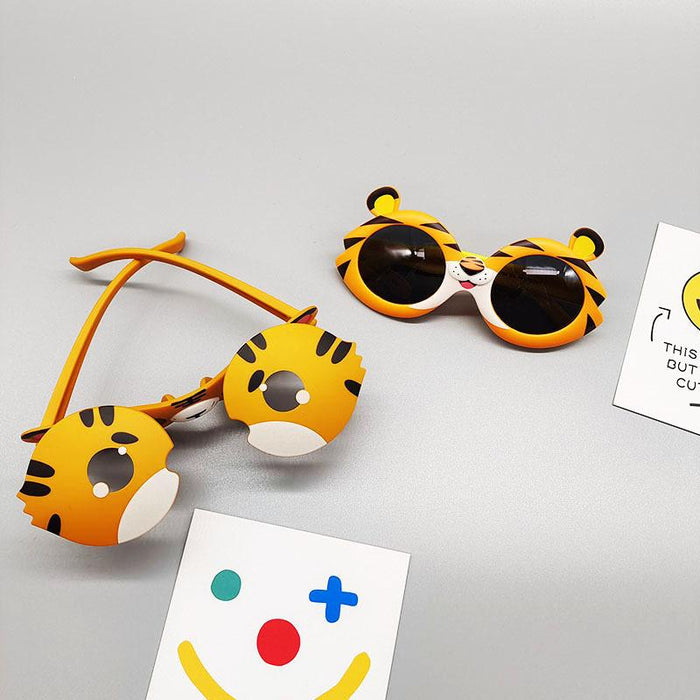 Children Cartoon Funny Little Tiger Folding Sunglasses