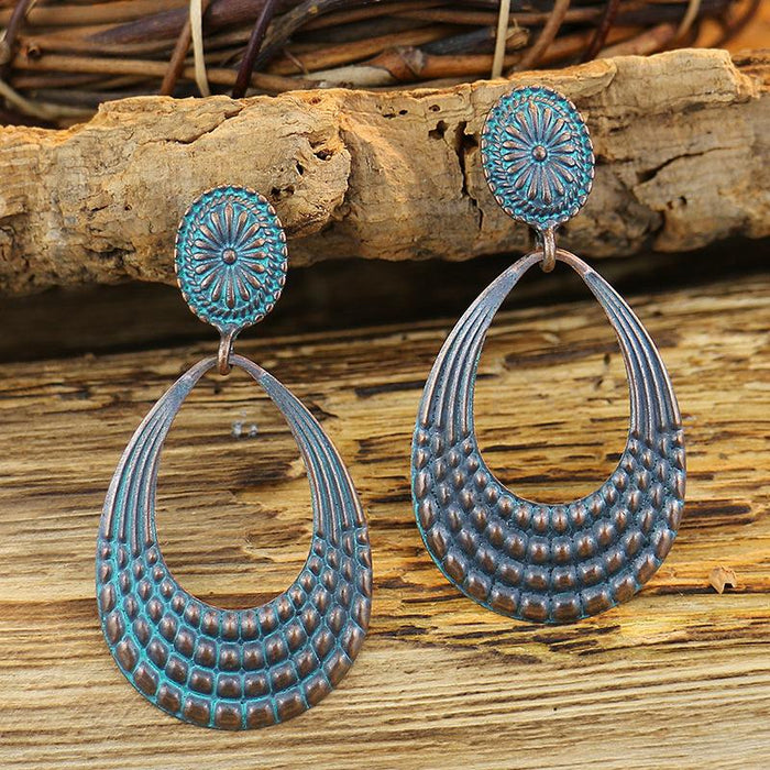 Bohemian Retro Ethnic Geometric Love Sweet Earrings