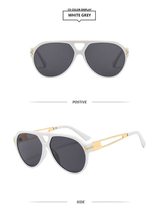 Light luxury double beam large frame toad Sunglasses