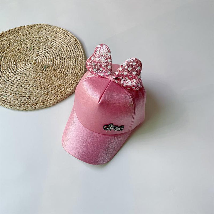 Cute Cartoon Sequin Bow Children's Baseball Cap