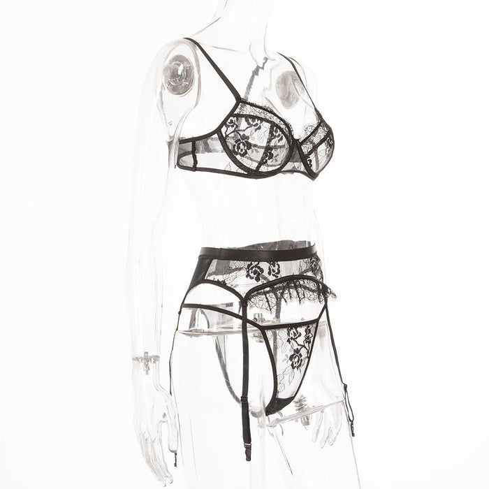 Sexy Lace Lingerie Set Women Black Intimates Underwear