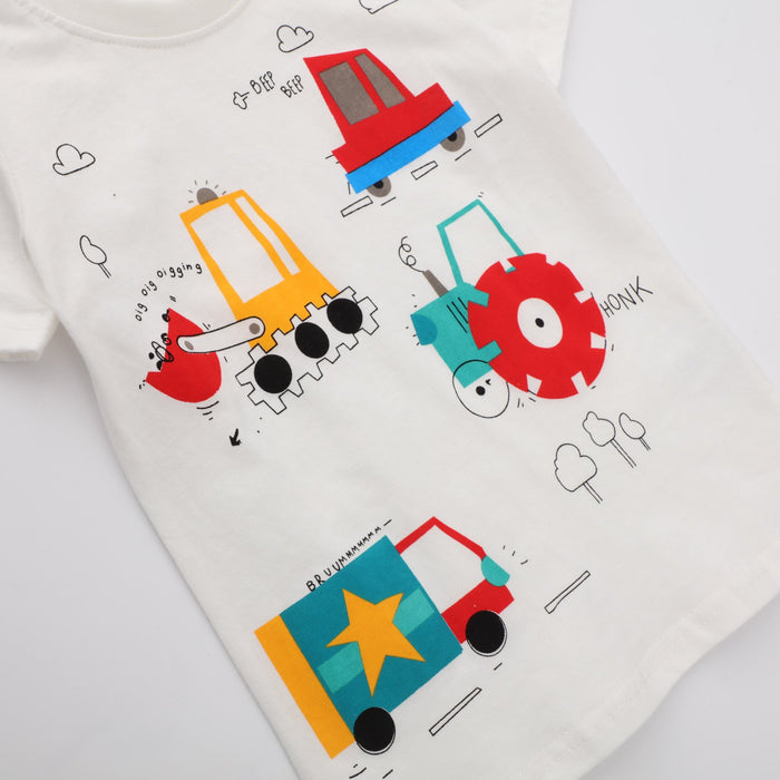 Smiling face cartoon embroidered children's Short Sleeve T-Shirt