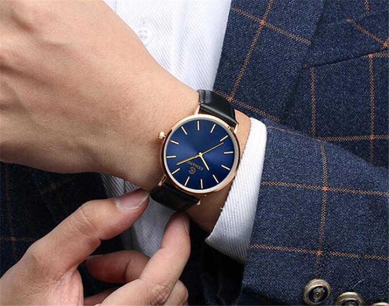 6.5mm Ultra-thin Watch Men's Elegant Fashion  Simple Business Quartz Watches