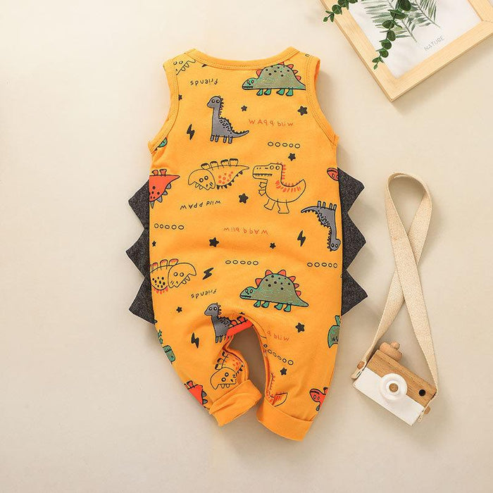 Summer Boys Cartoon Dinosaur Newborn Jumpsuit