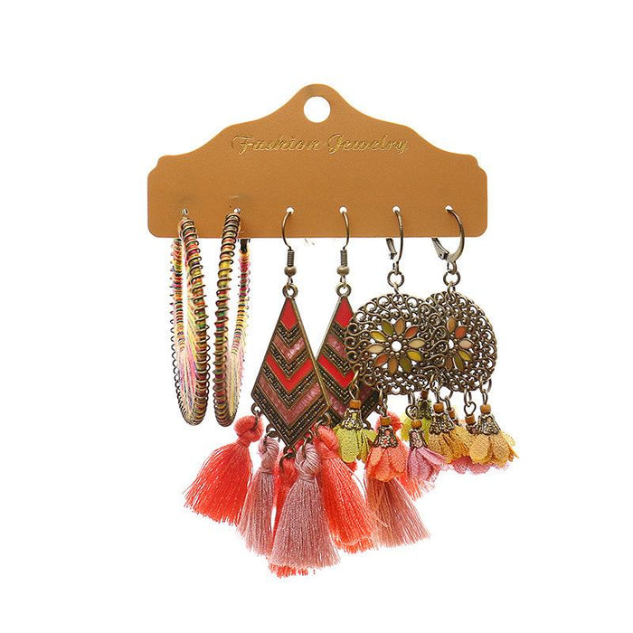 3 pairs/set Earrings Bohemian Style Jewelry X0X36211