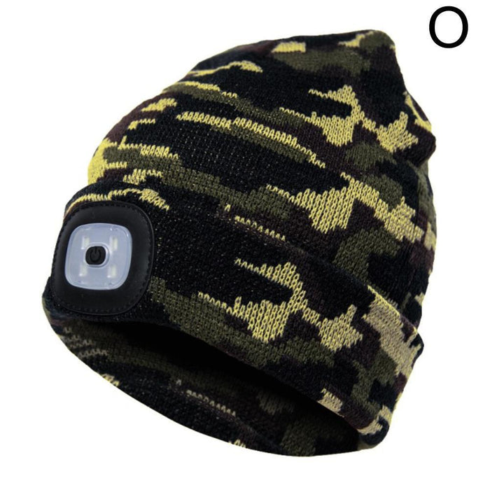 Rechargeable Usb Led Light Keep Warm Beanie