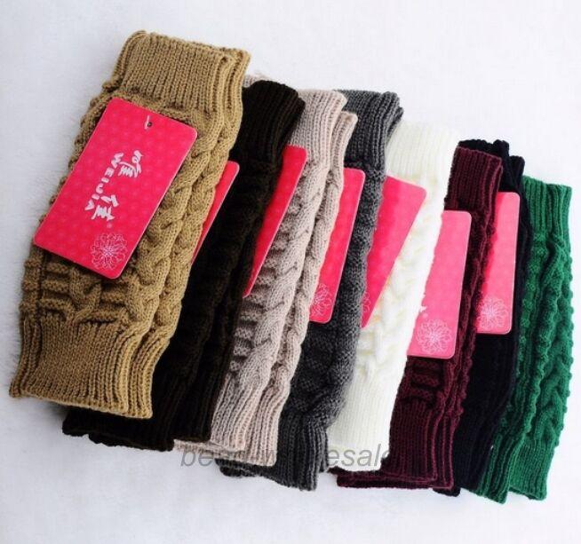 Half Finger Gloves for Women Winter Soft Warm Wool Knitting Arm Gloves
