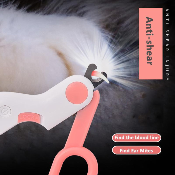 Mini Pet Nail Clipper with LED Light for Dog Cat Pet Claw Clipper