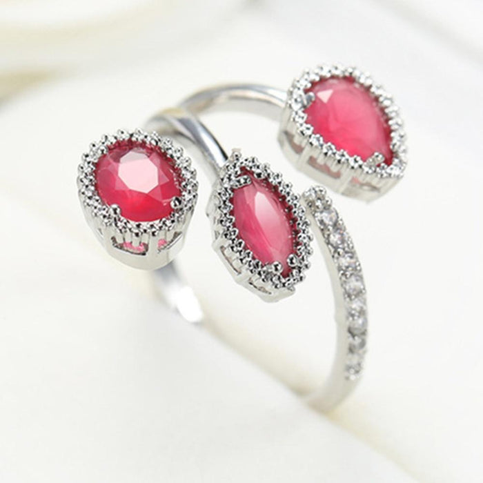 Fashion Character 14K White Gold Plated Adjustable Rings