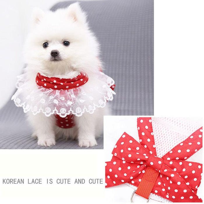 Cute Bow-knot Small Dog Harness Vest Leash Suit Pet Accessories
