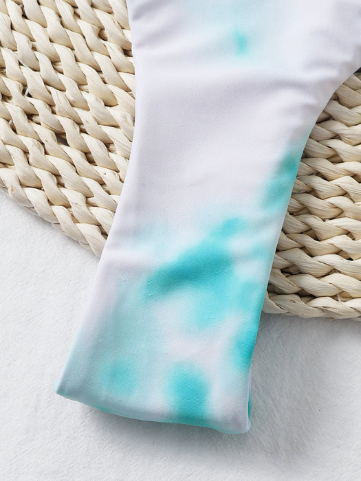 Clouds Pattern High Waist Sexy Buckle Body Bikini Swimsuit