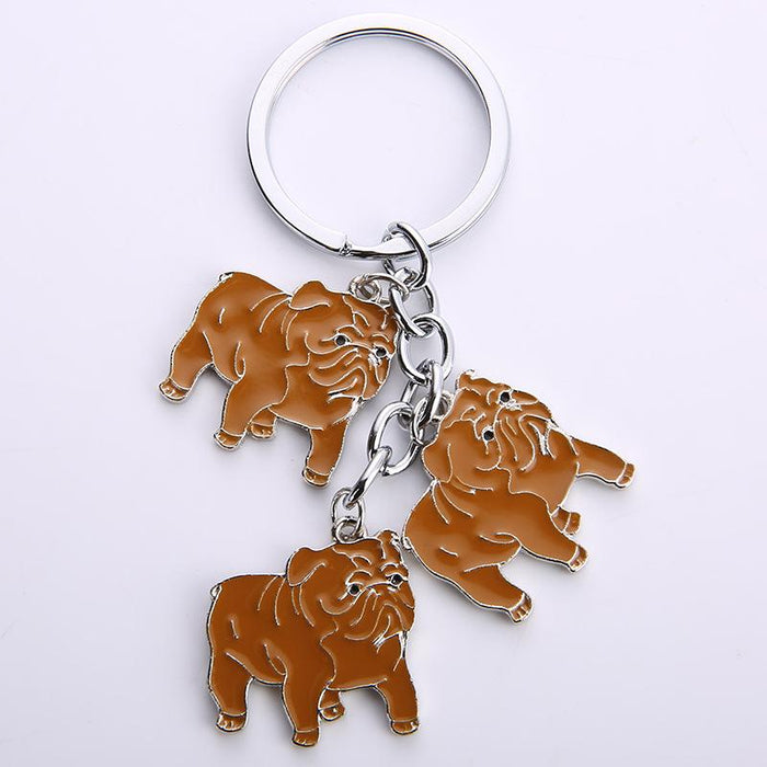 Cartoon Pet Dog Metal Keychain