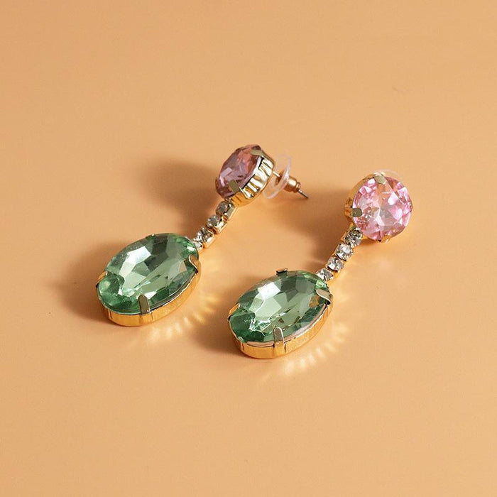 Personalized Fashion Square Women's Earrings Accessories Inlaid Rhinestone