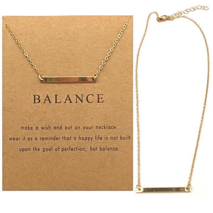 Balance Beam Clavicle Chain Card Short Necklace