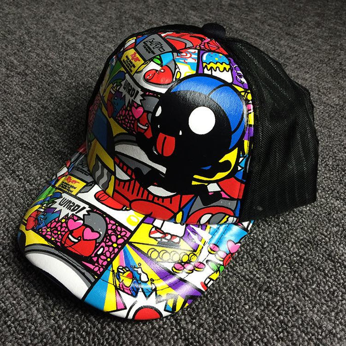 Summer Children's Cartoon Graffiti Parent-child Sunshade Cap
