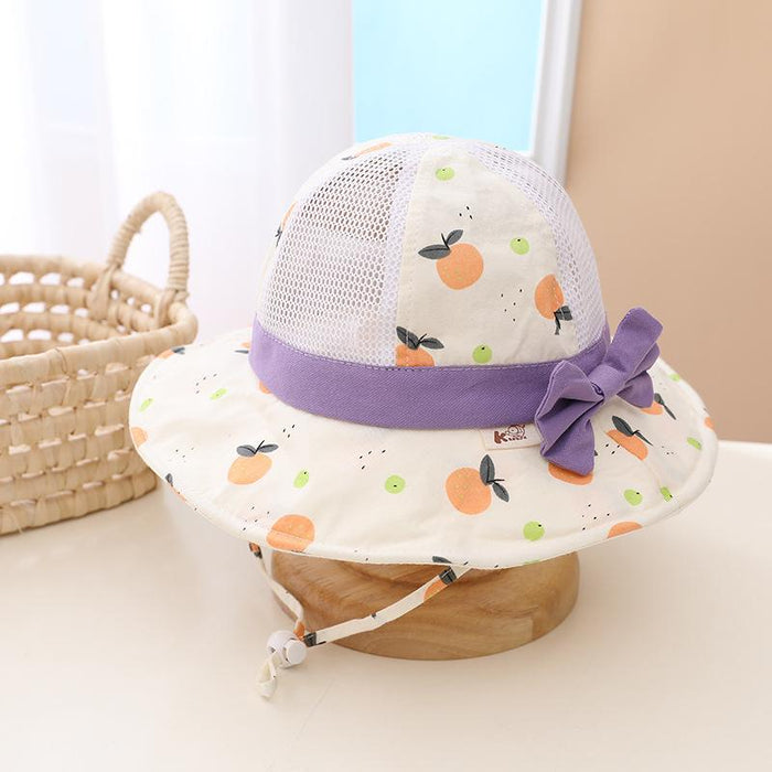 Summer Cute Bow Children's Breathable Mesh Fisherman Hat
