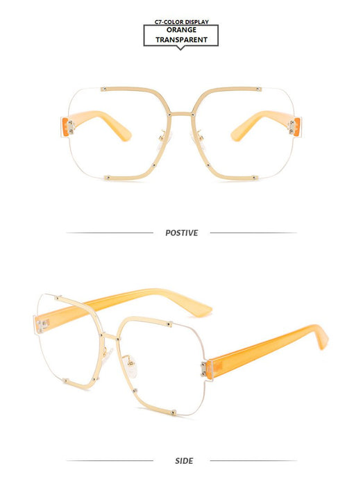 Metal half frame personalized Sunglasses ocean piece