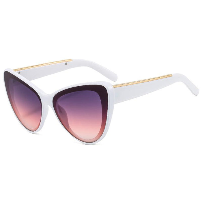 Large frame cat's eye women's contrast Sunglasses