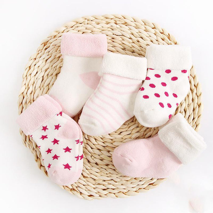 5pairs/lot NewBorn Baby Socks Thicken Cartoon Socks