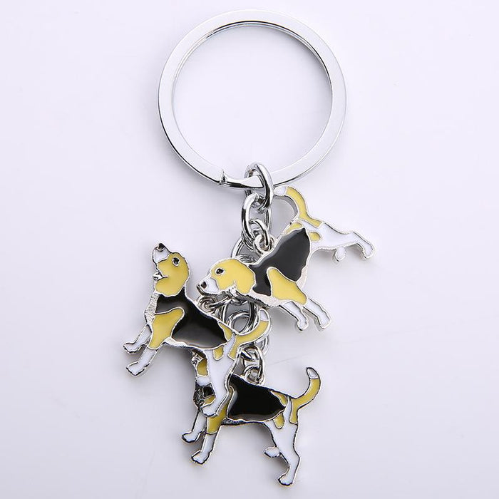 Cartoon Pet Dog Metal Keychain