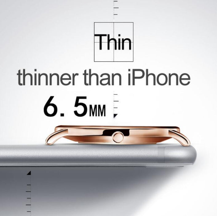 6.5mm Ultra-thin Watch Men's Elegant Fashion  Simple Business Quartz Watches