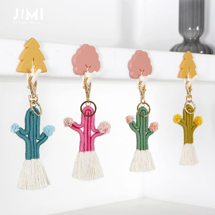 Hand Woven Cactus Key Chain Bohemian Bag Pendant