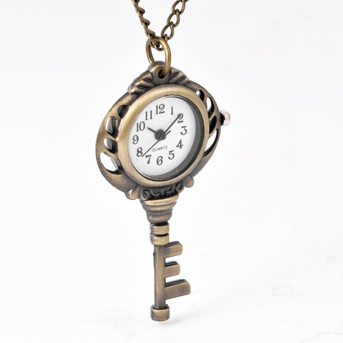 Bronze Pendant Key Shape Small Pocket Watch Ll3724