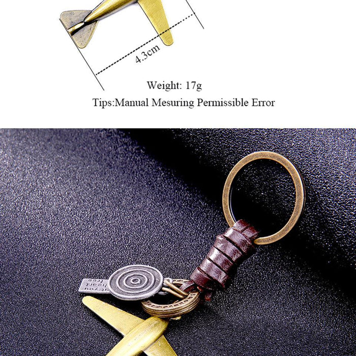 Vintage key chain punk leather metal key chain creative personality key chain