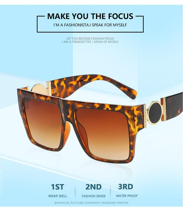 Square large frame one-piece Sunglasses