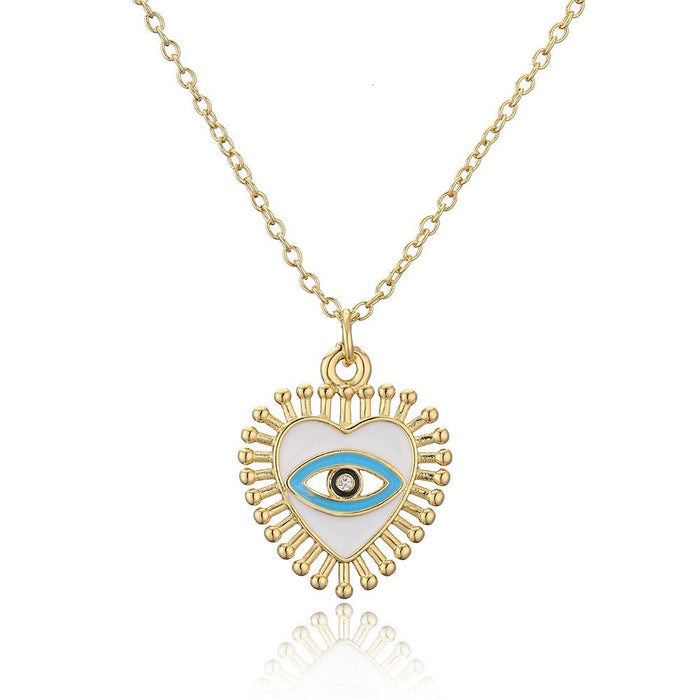 Personalized Oil Dripping Love Devil's Eye Pendant Necklace