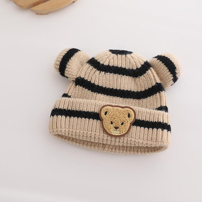 Striped Bear Kids Knit Hat