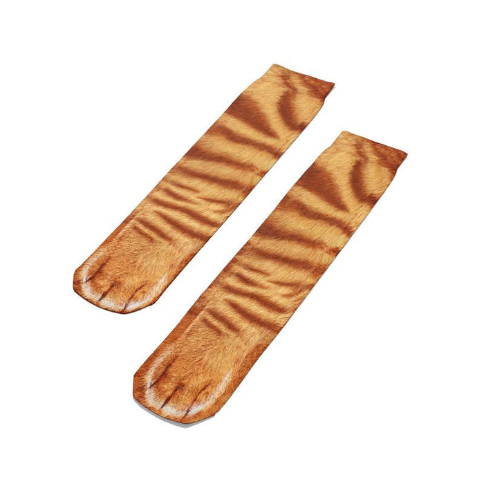 Funny Leopard Tiger Cotton Socks