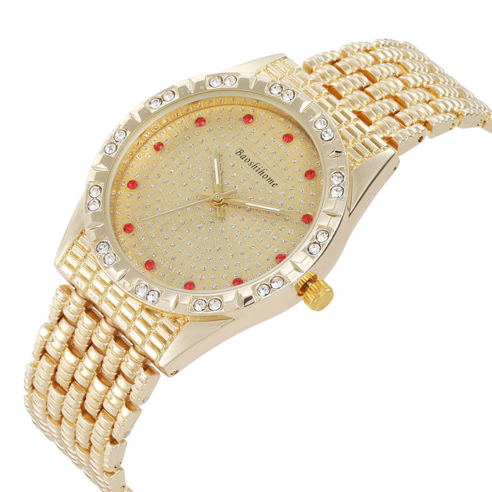 Gold Watch Trendy Steel Band Quartz Casual Couple Fashion Watches