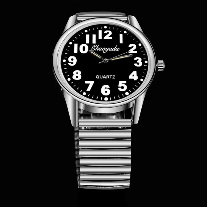 Men Watches Elastic Strap Stainless Steel Luxury Fashion Wristwatch