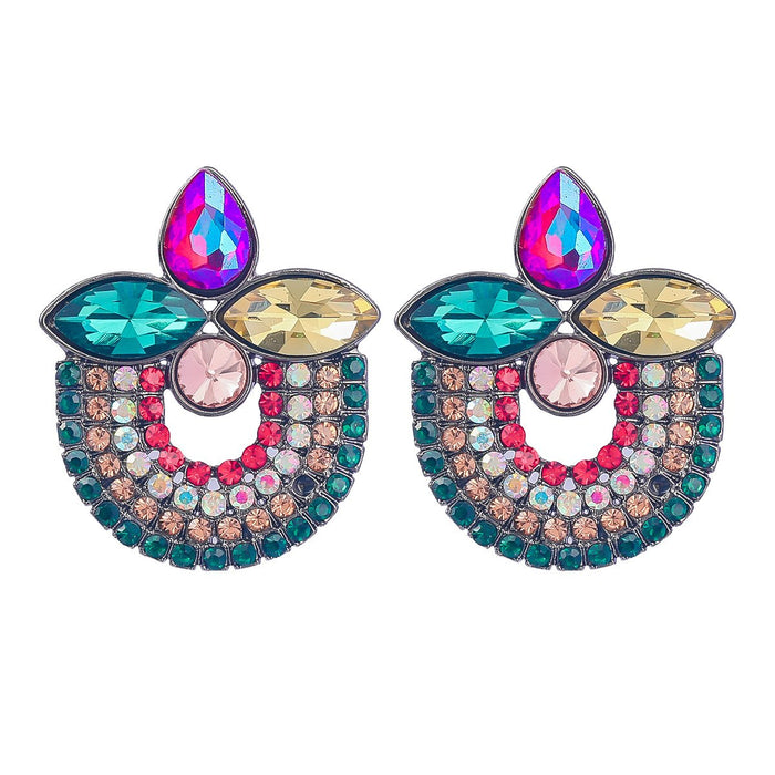 Women's colourful Rhinestone Retro Multi-layer Earrings