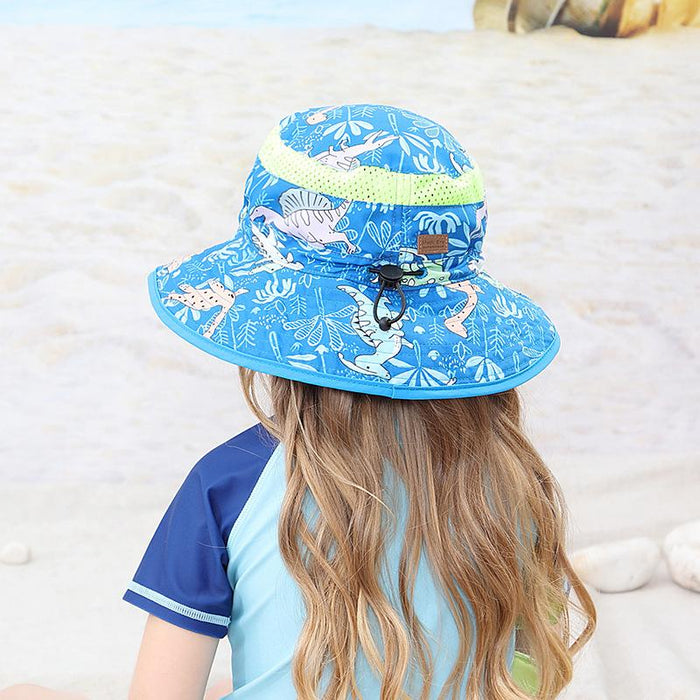 Children's Printed Dinosaur Uv50 + Outdoor Sunshade Shawl Hat