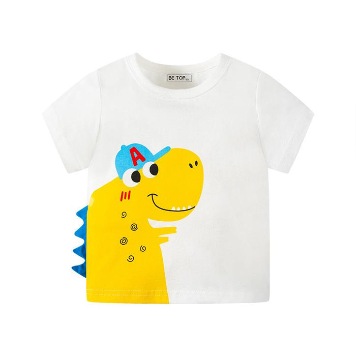 Children's cartoon dinosaur short sleeve T-shirt